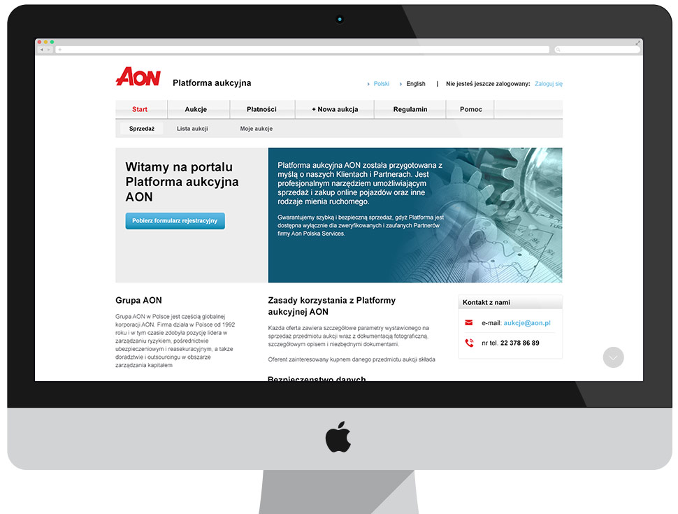 AON Services - platforma aukcyjna