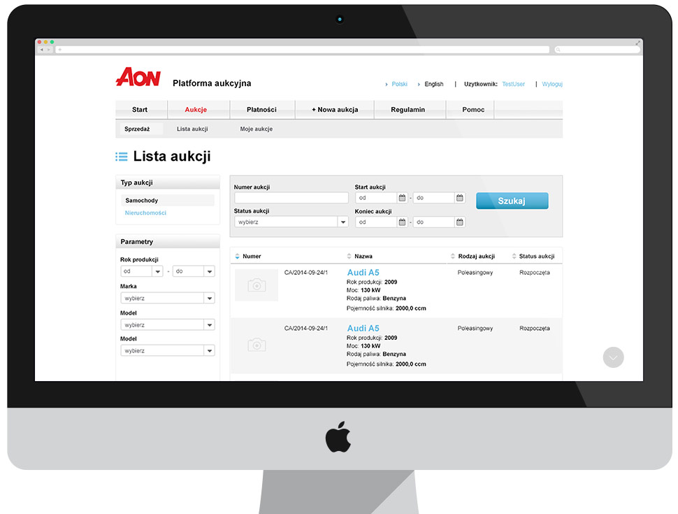 AON Services - Versteigerungsplattforme