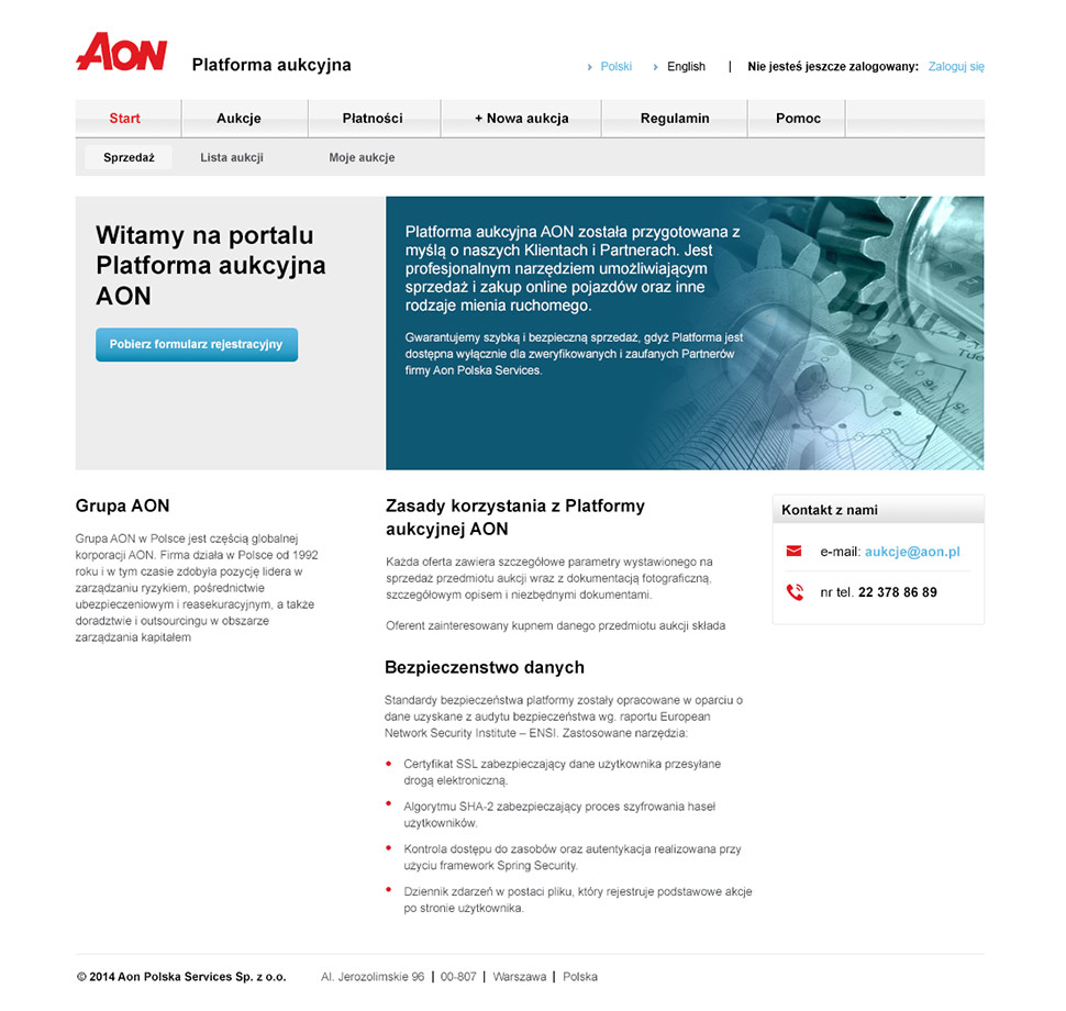 AON Services - platforma aukcyjna