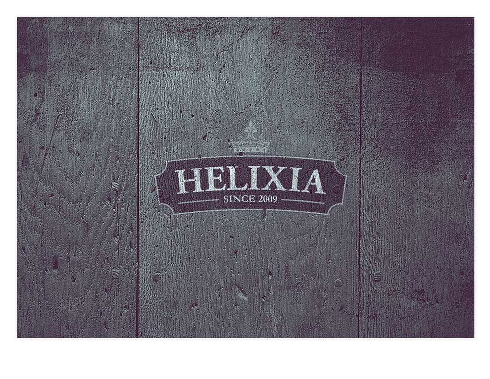 Helixia - Brand logo and Product packaging