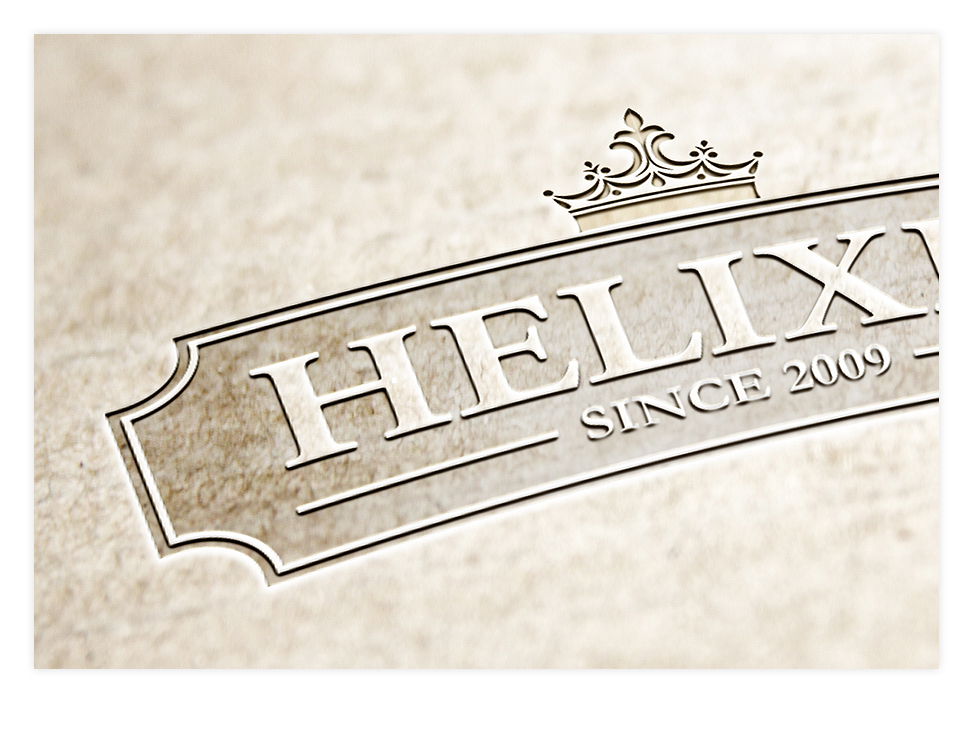 Helixia - Brand logo and Product packaging