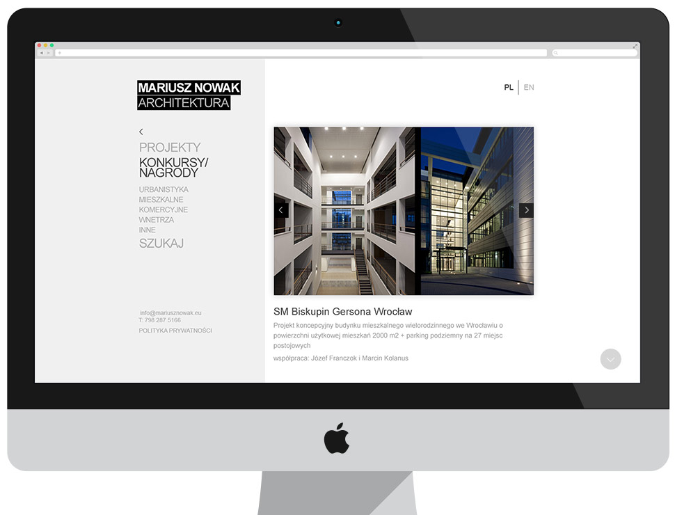 MNA Architektura - strona informacyjna CMS Drupal