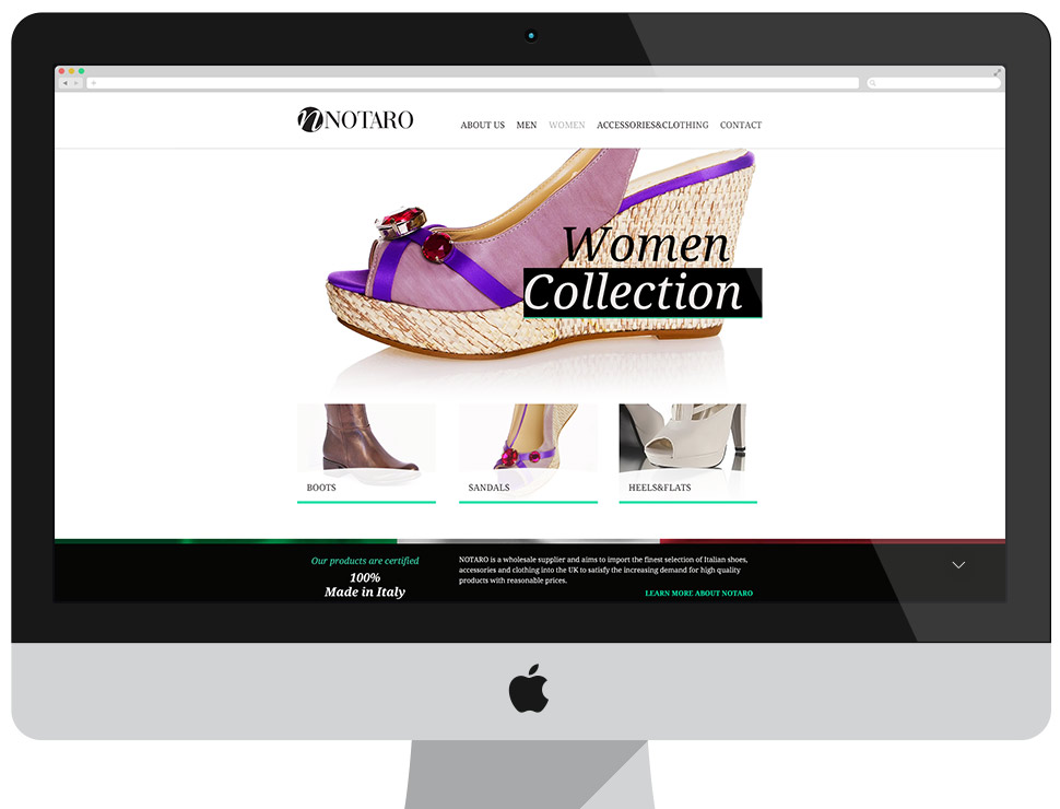 Notaro Shoes - Image page CMS Drupal