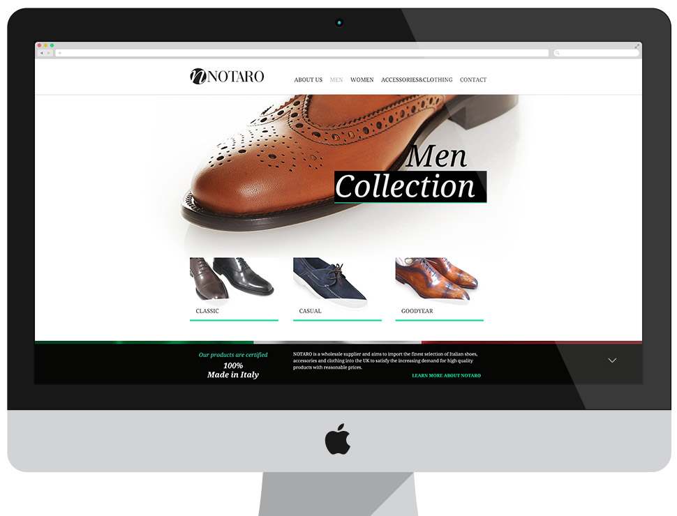 Notaro Shoes - Image page CMS Drupal