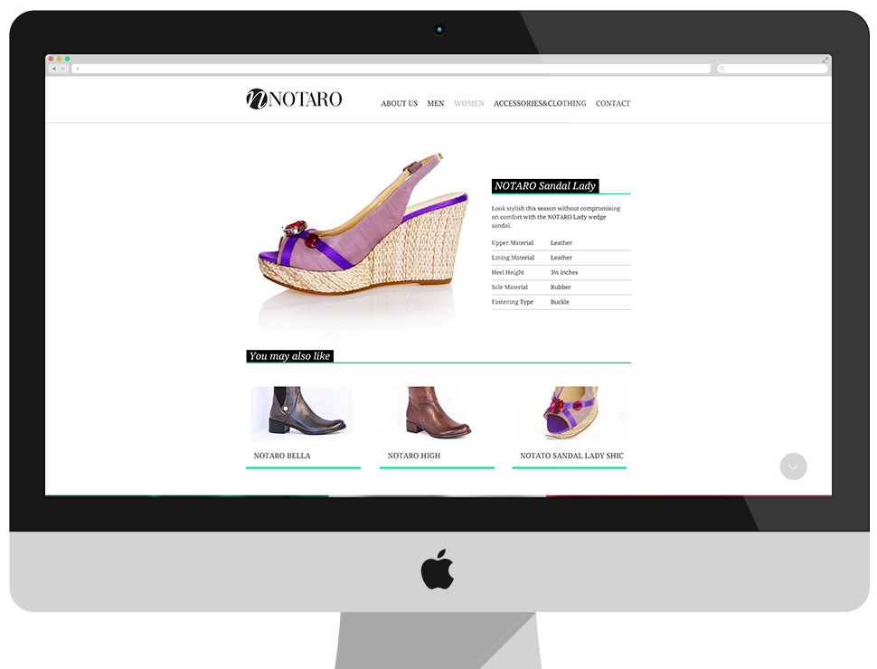 Notaro Shoes - Image page CMS Drupal