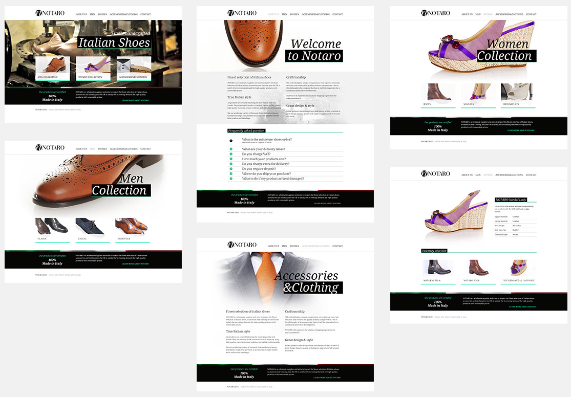 Notaro Shoes - Image page CMS Drupal