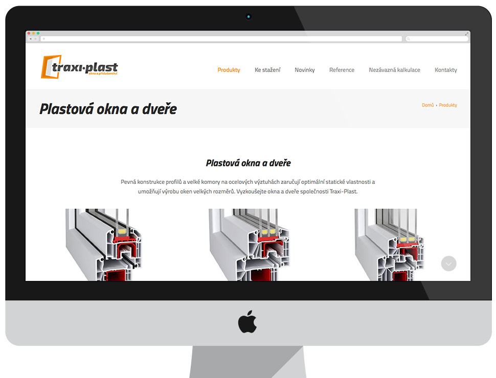 Traxi-Plast strona wizerunkowa dla czeskiego producenta profili okiennych