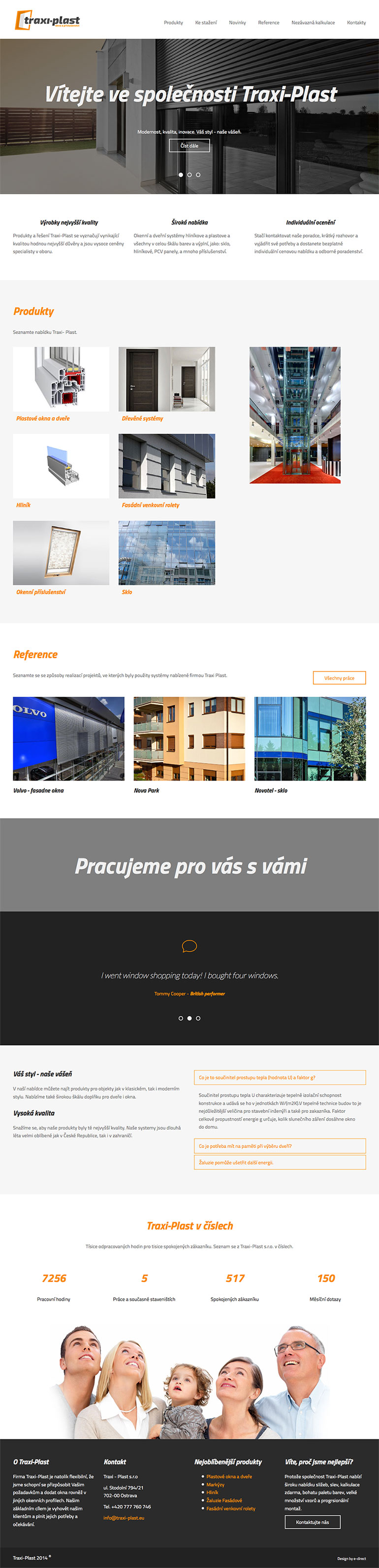 Traxi-Plast - Imagewebsite für tschechischen Hersteller von PVC-Profilen